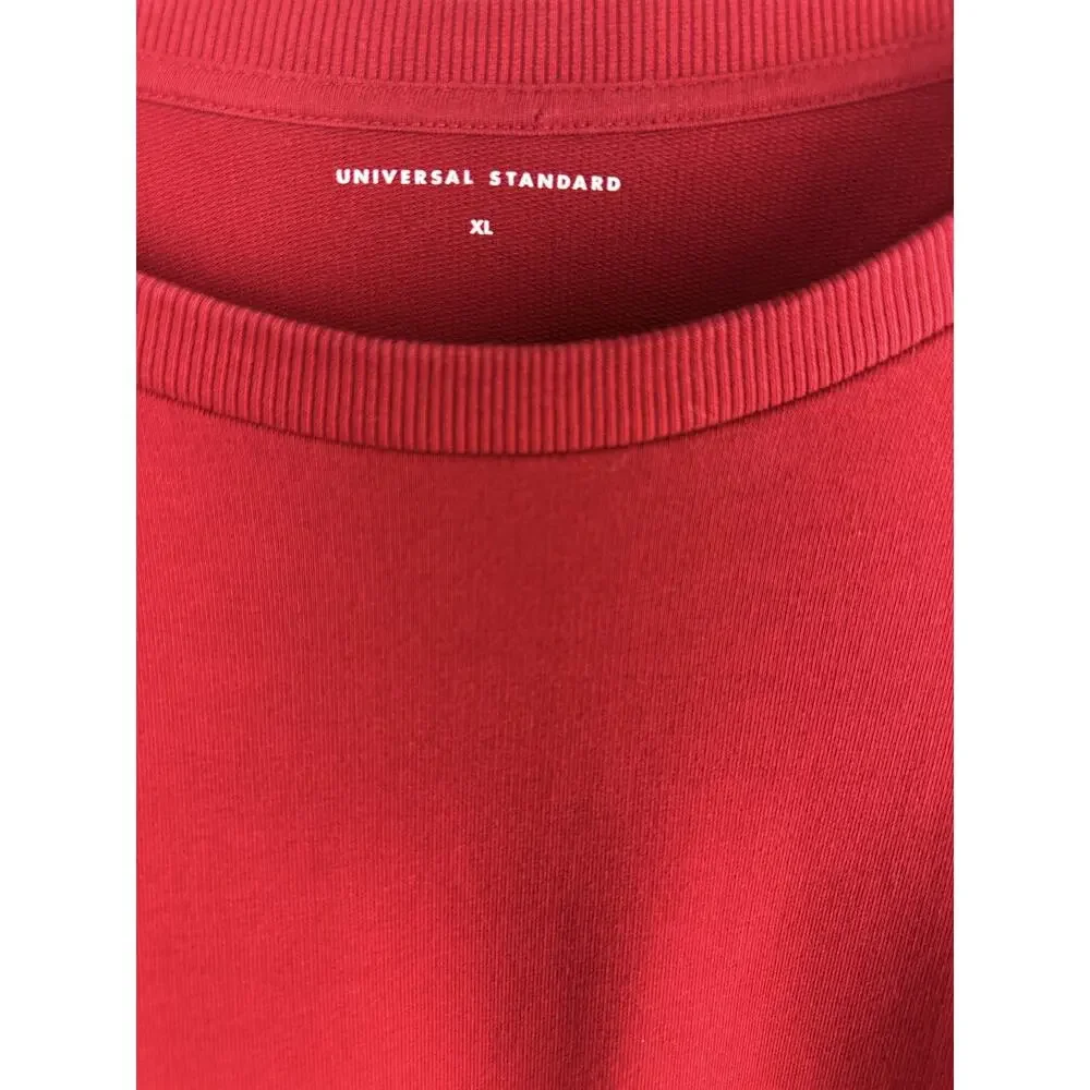 Universal Standard Misa Tie Sweatshirt Dress Red Peruvian Cotton Plus Size 26 28 - Picture 6 of 9